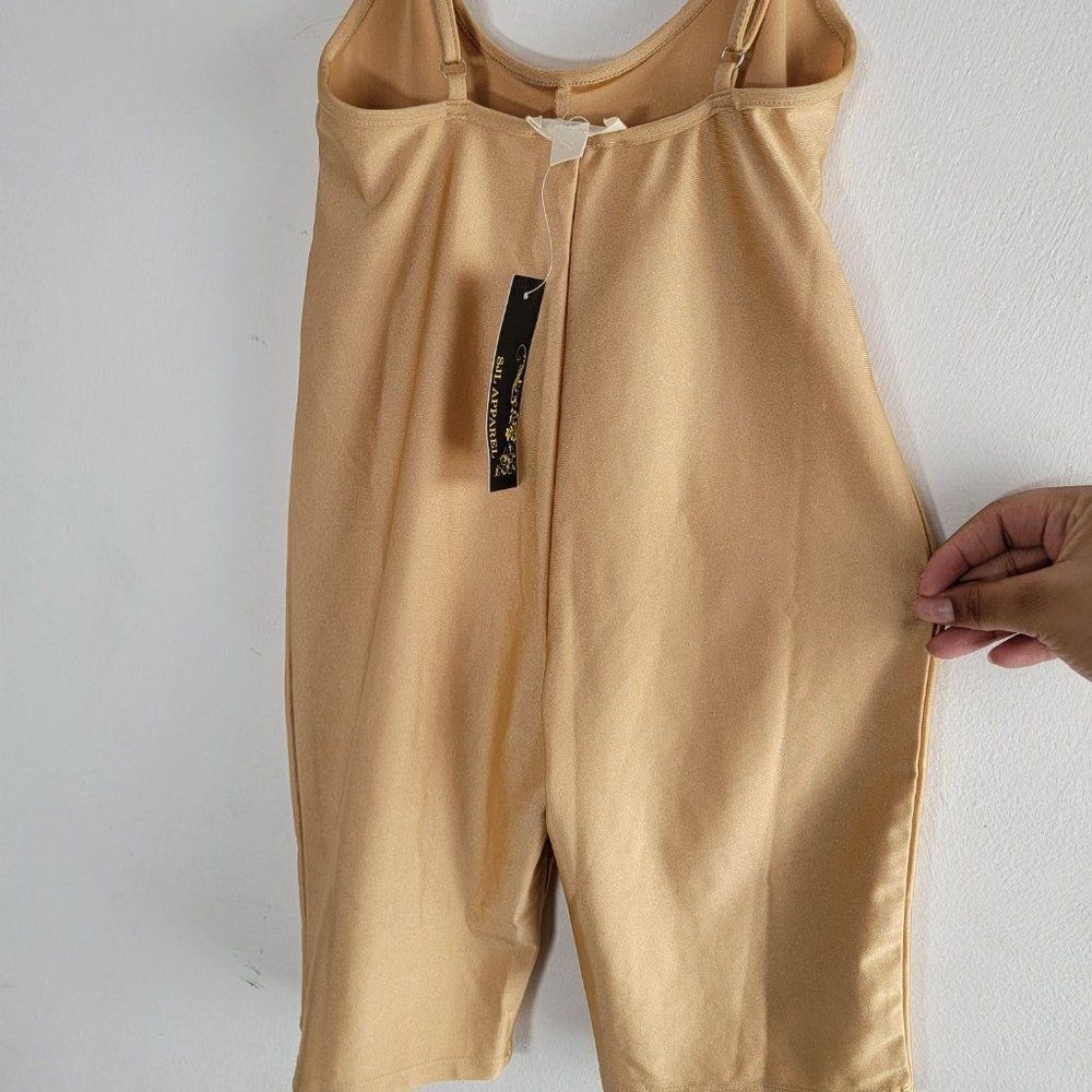 SJL Apparel Womens Brown Spaghetti Strap V Neck Casual One Piece Jumpsuit Size S - Picture 3 of 5